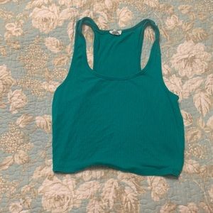 Green summer crop top